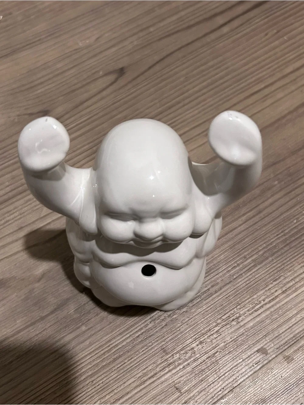 Vintage White Ceramic Happy Buddha Tiki Bar Mug Figurine